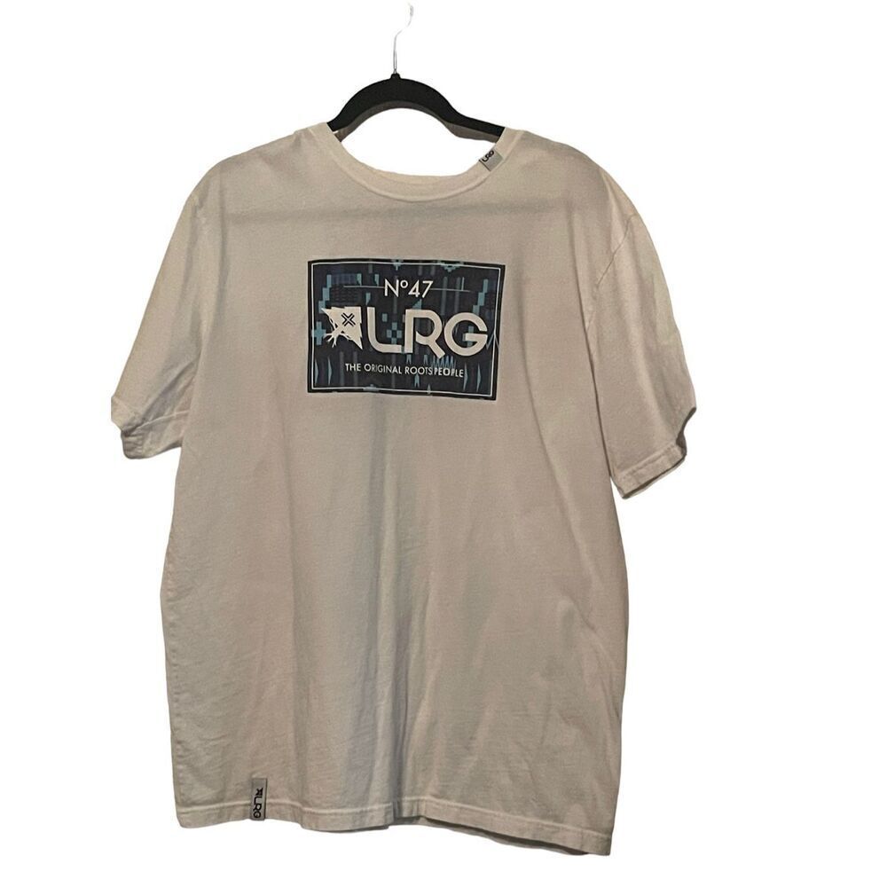 LRG Mens White Premium Fit The Original Roots People Short Sleeve Tee Size XL